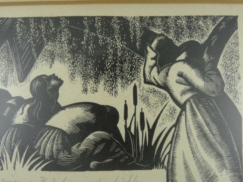 RARE SIGNED CLARE LEIGHTON WOODCUT LITHOGRAPH BY THE RIVER OF BABYLON 4/75 - Picture 6 of 7