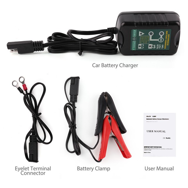 6V 12V 1.5Amp Battery Charger Maintainer for Harley Davidson