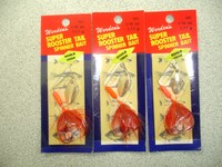 3 X Yakima Bait , Wordens ,1/16 Oz ,super Rooster Tail Spinnerbait - Flame , 3 X Yakima Bait , Wordens ,1/16 Oz ,super Rooster Tail Spinnerbait - Flame ,