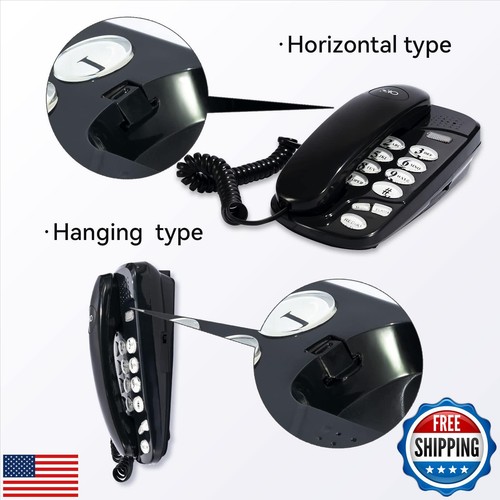 VDTG Old Style Wall Phone-Freely Adjust The Volume Landline Phone, Classic Re - Zdjęcie 2 z 5