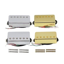 FLEOR Alnico 5 Humbucker Pickup SG LP Guitar Neck/Bridge Pickup Chrome/Gold