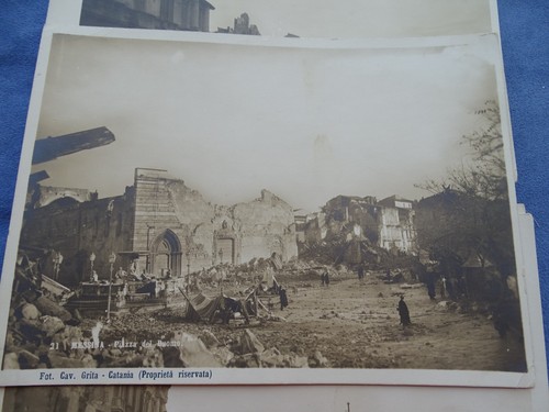 TERREMOTO MESSINA 1908-UNDICI RARE FOTOGRAFIE ORIGINALI CM. 13 X 17,5-CAV. GRITA - Picture 6 of 7