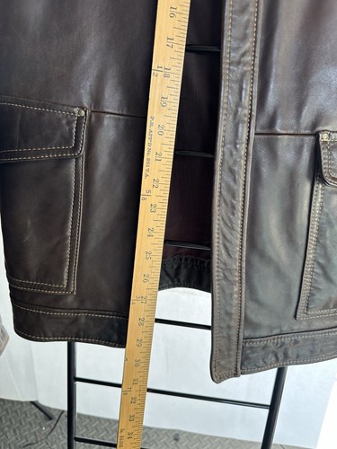 Tommy Bahama Brown Leather Bomber Jacket Mens Large - Picture 9 of 15