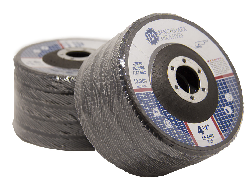50 Pack 4.5” x 7/8" Jumbo 60 Grit Zirconia Flap Disc Grinding Wheels T29