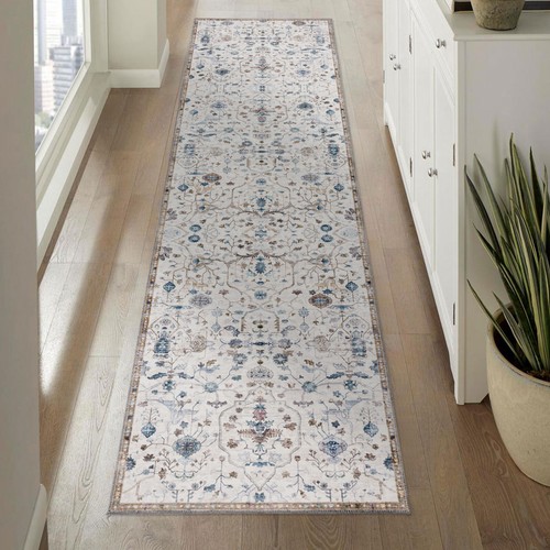 Persian Runner Rug/ Retro Carpet/ Plush Soft Mat/ Machine Washable Rugs 80x300cm - Picture 9 of 28