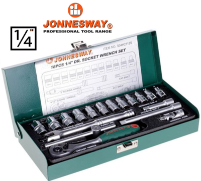 Jonnesway S04H2118S 18 Pcs Professional Hand Socket Set 1/4
