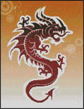 Red Dragon Counted Cross Stitch Chart No.19-105