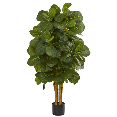 Nearly Natural 4  Fiddle Leaf Fig Artificial Tree Realistic Plant Home Decor