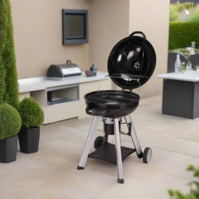 CosmoGrill rund 54cm Wasserkocher Grill anthrazit tragbar BBQ Grill Camping Garten