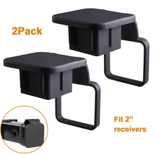 2 Pack Trailer Hitch Tube Cover Plug Cap Insert for 2" Receiver Rubber Anti-Lost