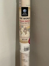 Rand McNally World Political Wall Map Classic Edition 50"x 32" New in Tube
