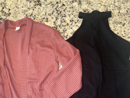 Girls Brand New NWT 3 Piece Cute Outfit ~ Black Jumpsuit, Pink Sweater, Belt - Picture 3 of 3
