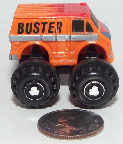Small Micro Machine Chevy Van Monster Truck in Orange marked BUSTER - Picture 2 of 3