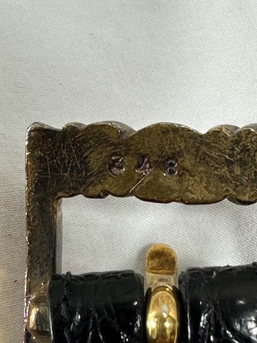 Vintage BARRY KIESELSTEIN CORD black alligator belt sterling silver unisex small - Picture 6 of 18