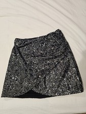 Alice And OLIVIA Silver Sequin Skirt Sz. 10