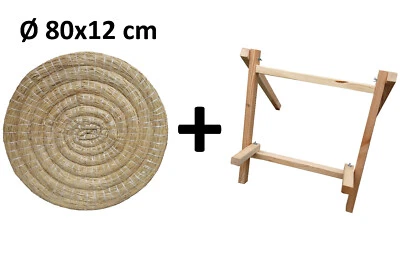 Cible de tir à l'arc de paille Ø 80 x 12 cm + Stand - Photo 1/4