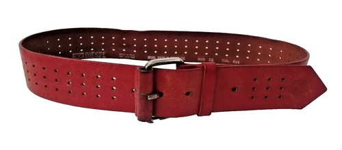 DIESEL Black Wide Leather Belt Geometric Cut Out 100% Cow  display picture 2