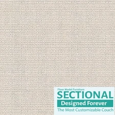 Sectional Seashell Solid Poly Linen Storage Seat Cover - Floor Model