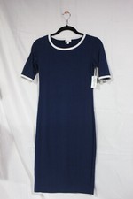 LULAROE JULIA DRESS Blue RINGER BODY SIZE XXS NEW W TAGS