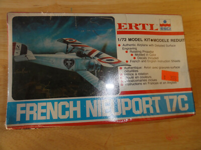Vintage ERTL ESCI British Sopwith Camel Airplane 1:72 Scale Model Kit 