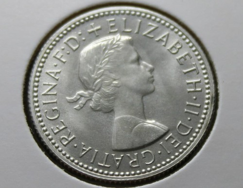 1959 SILVER SHILLING PROOF PREDECIMAL COIN SUBDUED LUSTRE #BEJ41 - Picture 2 of 12
