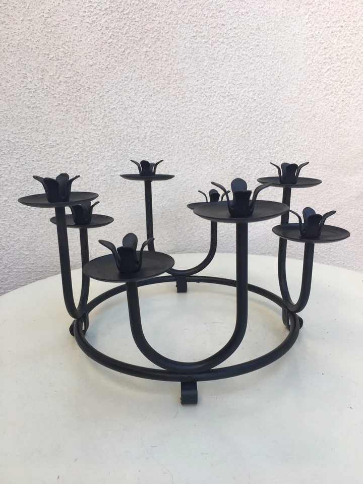 Candelabro MCM vintage 8 metal pequeño soporte 5"X10" Foto 4 de 4