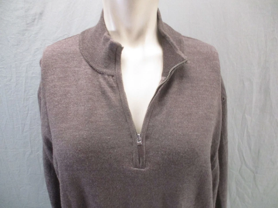 John W. Nordstrom Size L Mens 100% Extra Fine Merino Wool 1/2 Zip Pullover 037 - Image 2 of 4