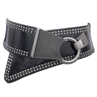 Women Punk Waistband Belt Buckle Wide Corset Elastic Fashion  display picture 2