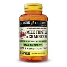 60 Capsules  MILK THISTLE / CRANBERRY LIVER & KIDNEY SUPPORT CLEANSER