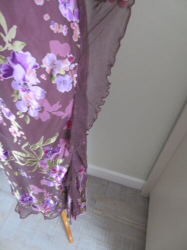 SILK MIX BIAS CUT DRESS BY MONSOON SZ 20 - SHADES OF PURPLE FLORAL DESIGN - Picture 11 of 17