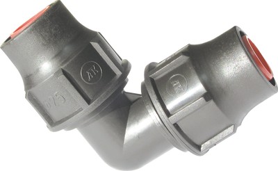 PP Fitting Nutlock System Lock für PE Rohr PN4 16 20 25 mm Winkel Lock x Lock 