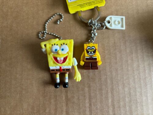 Spongebob Squarepants Lego Keychain w/Backer Card 2011 & Fan Pull (2004) MIB - Picture 3 of 3