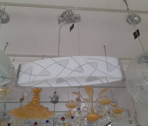 Lampadario Sospensione moderno vetro rettangolare 4 LUCI Perenz cucina soggiorno - Foto 2 di 6