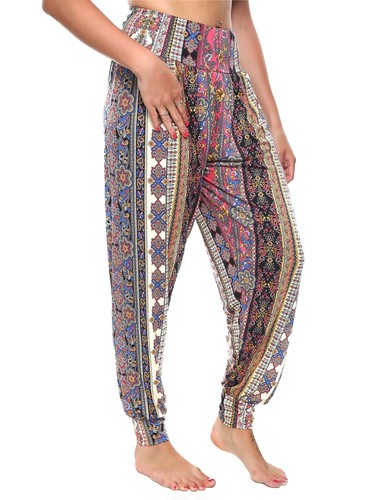 Womens Ali baba Harem New Printed Italian Ankle Cuff Yoga Trousers Baggy Legging - 第 65/111 張圖片
