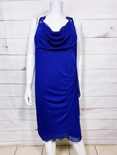 Collection Dressbarn Womens Dress Size 24 Blue Cowl Neck Lace Sleeveless