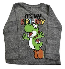 Jumping Beans Boys Super Mario Yoshi It's My Birthday Tee Shirt New Size 8, 12