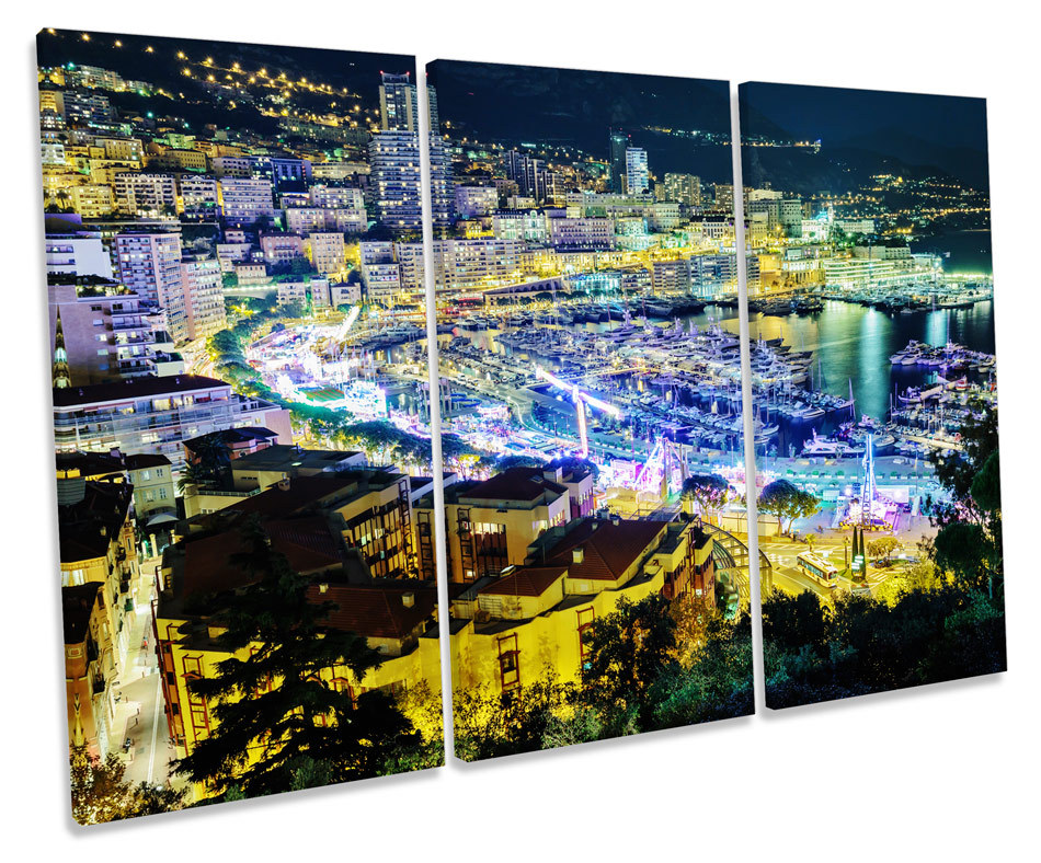 City of Nice France Skyline TREBLE CANVAS WALL ART Box Framed Print City of Nice France Skyline TREBLE CANVAS WALL ART Box Framed Print