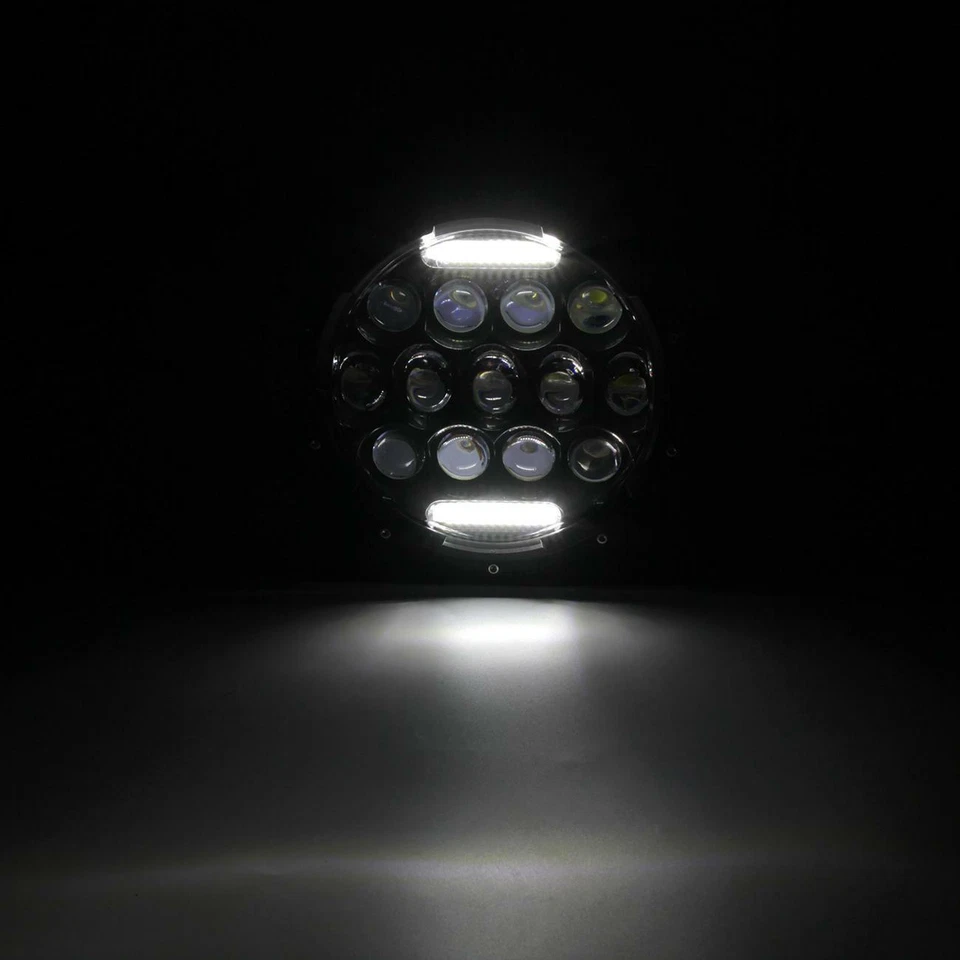 300W Pair 7 inch Round LED Headlight Hi/Lo DRL for Jeep Wrangler JK LJ TJ CJ DOT - Image 4 of 4