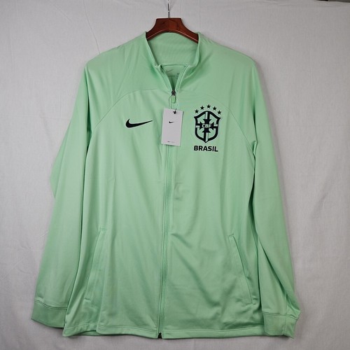 Nike Dri-Fit Brazil Strike Soccer Track Jacket Green DX1950-390 Men's Size Large