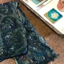 NWT Green Patterned Scarf with Sequins