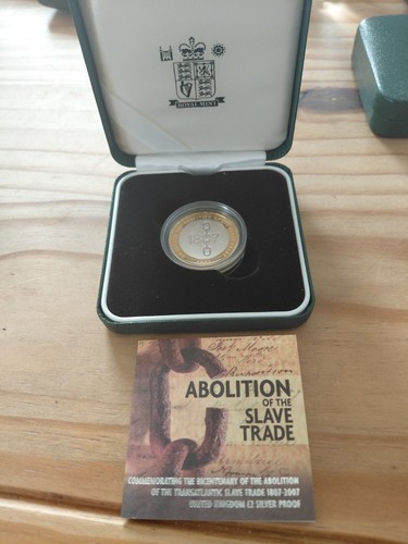 2007 Abolition Of The Slave Trade Silver Proof £2 Coin. Boxed With COA.
