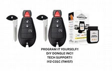 DIY BUNDLE PAIR OF IYZ-C01C DODGE, JEEP CHRYSLER FOBIK PROGRAMMER INCLUDED!