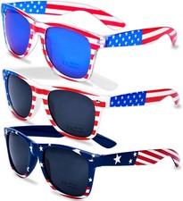 3 Pairs American Flag Sunglasses Patriotic 4th of July Party Favors Accessories