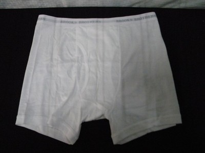 Brooks Brothers, Men's, Boxer Brief, White, RARE, Banded Leg, 100% Cotton, Large
