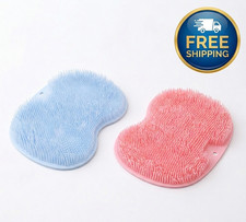 Silicone Foot Scrubber Shower Mat Non-Slip Exfoliating Back Massager Bath Tool
