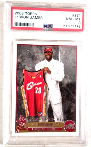 LeBron James Rookie 2003 Topps RC #221 Cavaliers PSA 8 NMMT