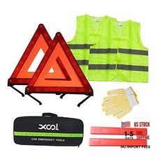 Safety Triangle Warning Kit, Car Roadside Emergency Kit with Reflective Large