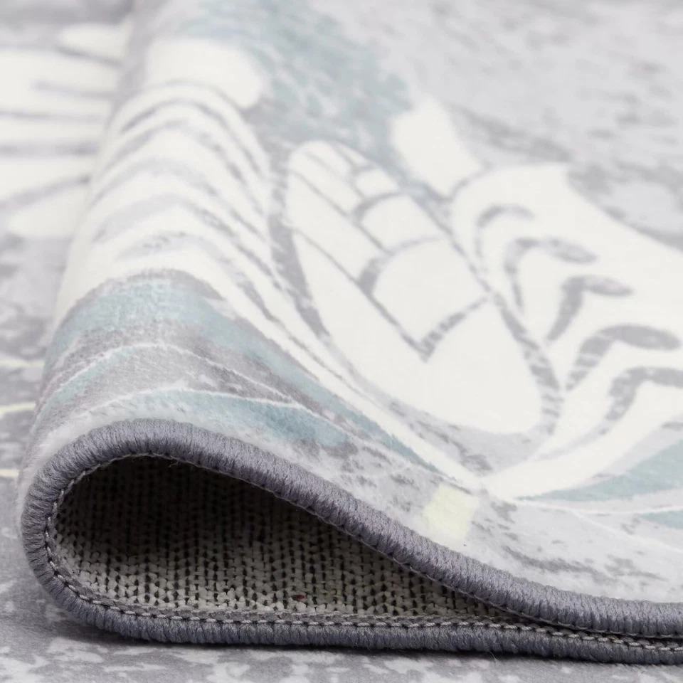 Washable Area Rug 8x10 Large Modern Floral Rug Boho Abstract Area Rug, Easy-C... - Image 2 of 4