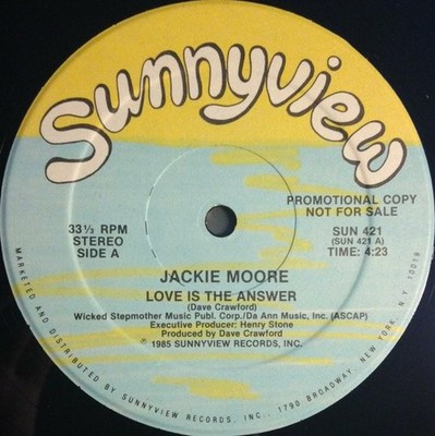Jackie Moore - Love Is The Answer 12 Inch Vinyl Single (12 Inch Record, Promo...