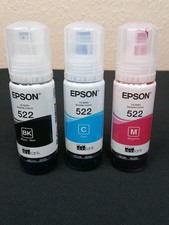 Genuine Epson 522 Ink Bottles 3 Pack Exp Date 2027 More Than Half